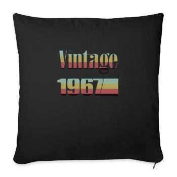 1967 anniversaire 1967 né en 1967 anniversaire - Housse de coussin décorative 45 x 45 cm - noir - Devant