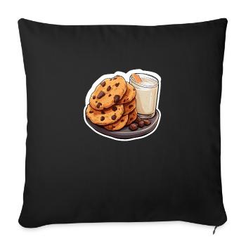 Chocolate Chip Cookies and Milk - Sofa pillowcase 17,3'' x 17,3'' (45 x 45 cm) - black - Front