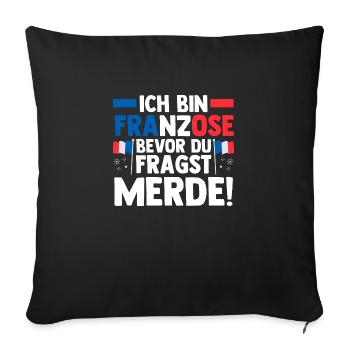 French French France - Sofa pillowcase 17,3'' x 17,3'' (45 x 45 cm) - black - Front
