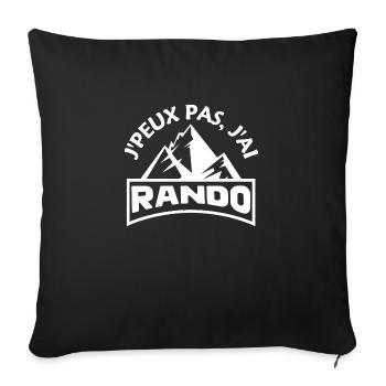 Humour randonnée Rando - Housse de coussin décorative 45 x 45 cm - noir - Devant