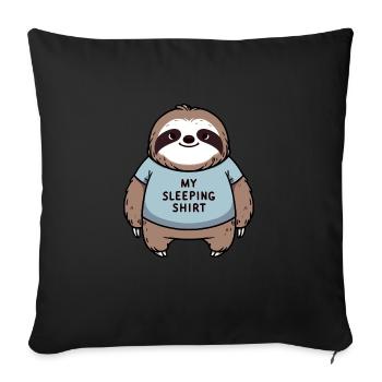 Sloth Sleep T-Shirt Yoga Shirt Rest & Yoga Blue - Sofa pillowcase 17,3'' x 17,3'' (45 x 45 cm) - black - Front