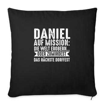 Prénom Daniel - Housse de coussin décorative 45 x 45 cm - noir - Devant