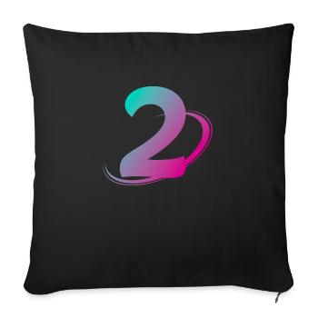 Number 2 multicolor - Sofa pillowcase 17,3'' x 17,3'' (45 x 45 cm) - black - Front
