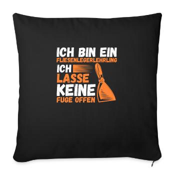 Tile Laying Training Apprentice Auzbi Tile Laying - Sofa pillowcase 17,3'' x 17,3'' (45 x 45 cm) - black - Front