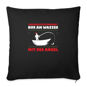 Santa Claus Fishing Christmas Party Christmas - Sofa pillowcase 17,3'' x 17,3'' (45 x 45 cm) - black - Front