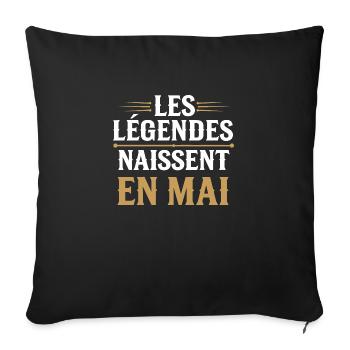 Les légendes naissent en mai - Housse de coussin décorative 45 x 45 cm - noir - Devant