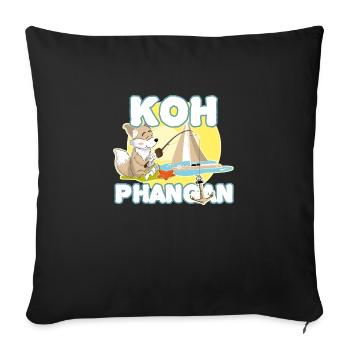 Segeln Angeln k8h phangan - Sofakissenbezug 45 x 45 cm - Schwarz - Vorne