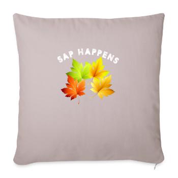 Sap Happen, sirop d’érable, entaillage des arbres - Housse de coussin décorative 45 x 45 cm - taupe clair - Devant
