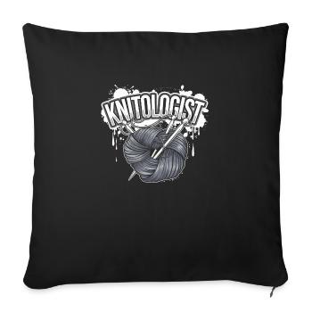 Maître du tricot - Housse de coussin décorative 45 x 45 cm - noir - Devant