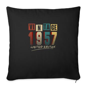 Vintage 1957: Limited Edition - 68th Anniversary. - Sofa pillowcase 17,3'' x 17,3'' (45 x 45 cm) - black - Front