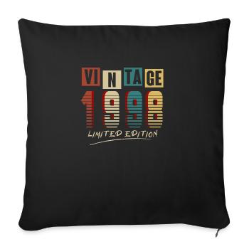 Vintage 1998: Limited Edition - 27th Anniversary. - Sofa pillowcase 17,3'' x 17,3'' (45 x 45 cm) - black - Front