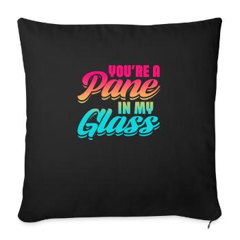 Tu es une vitre dans mon vitrail artiste - Housse de coussin décorative 45 x 45 cm - noir - Devant