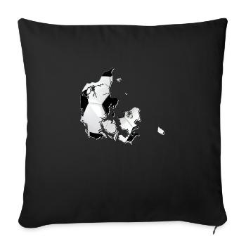 La carte du Danemark encadre le vrai football - Housse de coussin décorative 45 x 45 cm - noir - Devant