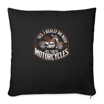 Motorcycles: pure passion - Sofa pillowcase 17,3'' x 17,3'' (45 x 45 cm) - black - Front