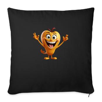 Funny cartoon - Sofa pillowcase 17,3'' x 17,3'' (45 x 45 cm) - black - Front