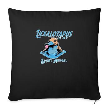 Funny Lickalotopus is My Spirit Animal Funny - Housse de coussin décorative 45 x 45 cm - noir - Devant