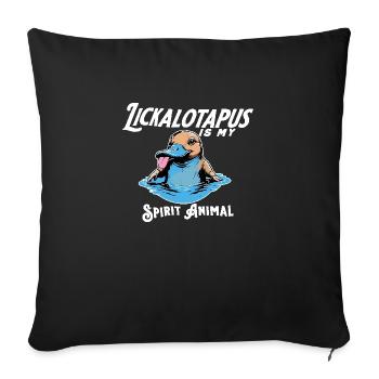 Funny Lickalotopus is My Spirit Animal Funny Humor - Housse de coussin décorative 45 x 45 cm - noir - Devant