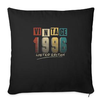 1996 Vintage 1996 born in 1996 Birthday. Year 2 - Sofa pillowcase 17,3'' x 17,3'' (45 x 45 cm) - black - Front