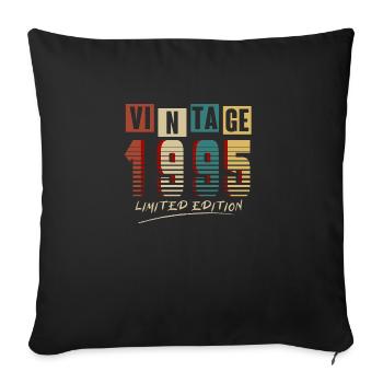 Jahrgang 1995: Limitierte Auflage - 30-jähriges Jubiläum. - Sofakissenbezug 45 x 45 cm - Schwarz - Vorne