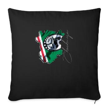 (RU) Tschetschenien Flagge in eigener Landkarte EN - Sofakissenbezug 45 x 45 cm - Schwarz - Vorne