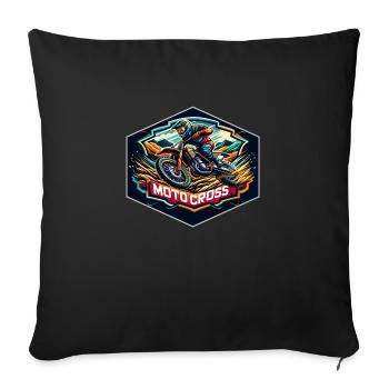 Motocross Logo - Sofa pillowcase 17,3'' x 17,3'' (45 x 45 cm) - black - Front