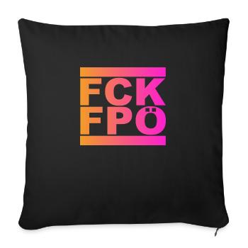 FCK FPÖ - Sofakissenbezug 45 x 45 cm - Schwarz - Vorne