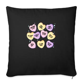 hearts book Design for a book lover - Sofa pillowcase 17,3'' x 17,3'' (45 x 45 cm) - black - Front