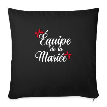 Équipe de la mariée noeud - Housse de coussin décorative 45 x 45 cm - noir - Devant