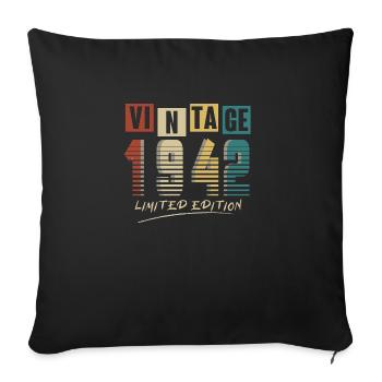 1942 Vintage 1942 Born in 1942 Birthday. Year 2 - Sofa pillowcase 17,3'' x 17,3'' (45 x 45 cm) - black - Front