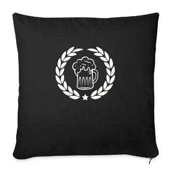 bier lorbeerkranz - Sofakissenbezug 45 x 45 cm - Schwarz - Vorne