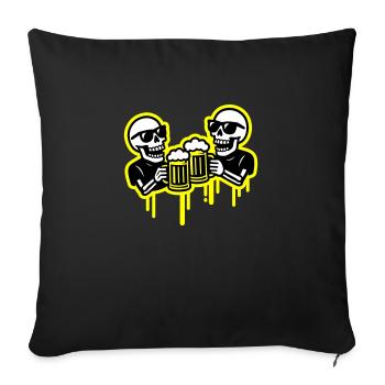 Skelett Party Bier Team - Sofakissenbezug 45 x 45 cm - Schwarz - Vorne