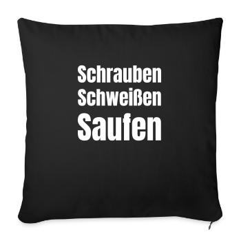 Visser, souder, boire ! - Housse de coussin décorative 45 x 45 cm - noir - Devant