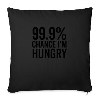 99.9 % Chance J’ai faim - Housse de coussin décorative 45 x 45 cm - noir - Devant