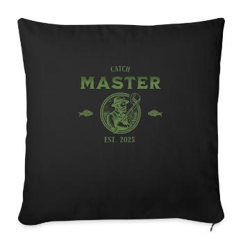Catch Master Fishing Retro Badge Design - Sofa pillowcase 17,3'' x 17,3'' (45 x 45 cm) - black - Front