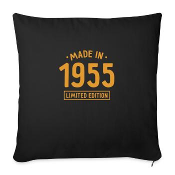 Made in 1955 - Limited Edition - Year of birth - Sofa pillowcase 17,3'' x 17,3'' (45 x 45 cm) - black - Front