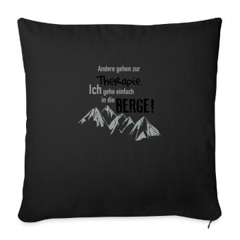 Therapie Berge - Sofakissenbezug 45 x 45 cm - Schwarz - Vorne