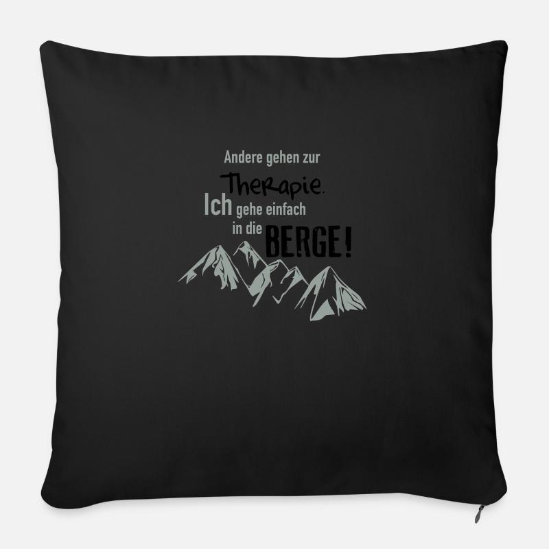 Therapie Berge - Sofakissenbezug 45 x 45 cm - Schwarz