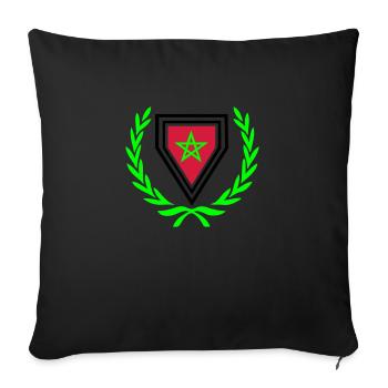 Maroc (armoiries & couronne de laurier) - Housse de coussin décorative 45 x 45 cm - noir - Devant
