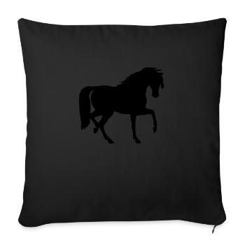 Pferd - Sofakissenbezug 45 x 45 cm - Schwarz - Vorne