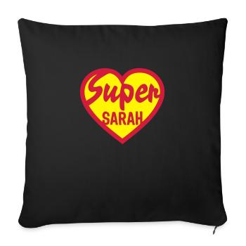 heart heart super sarah - Sofa pillowcase 17,3'' x 17,3'' (45 x 45 cm) - black - Front