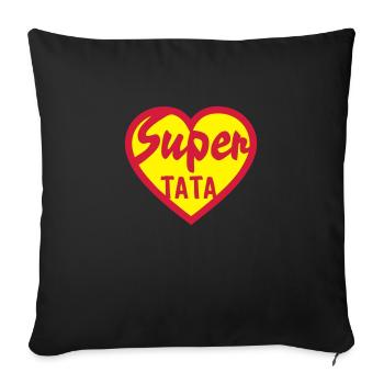 tata super heart love heart - Sofa pillowcase 17,3'' x 17,3'' (45 x 45 cm) - black - Front