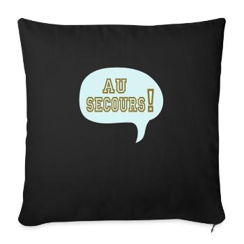 au secours funny cartoon comique - Housse de coussin décorative 45 x 45 cm - noir - Devant