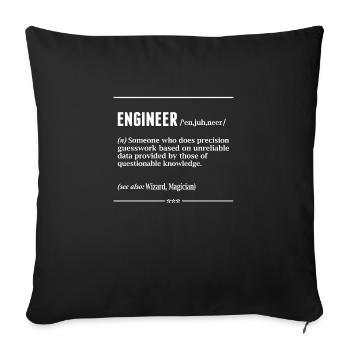 ENGINEER - Sofa pillowcase 17,3'' x 17,3'' (45 x 45 cm) - black - Front