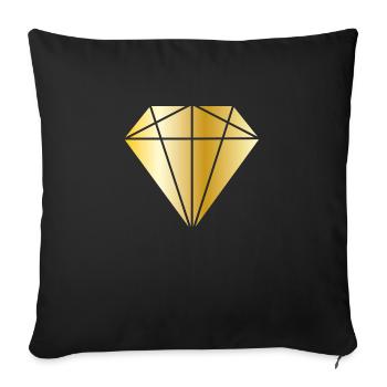Or diamant - Housse de coussin décorative 45 x 45 cm - noir - Devant