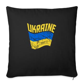 Flagge Wehen Ukraine - Sofakissenbezug 45 x 45 cm - Schwarz - Vorne