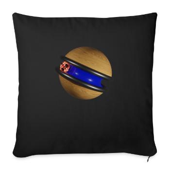House Techno Running Marble Murmel Lava - Sofa pillowcase 17,3'' x 17,3'' (45 x 45 cm) - black - Front