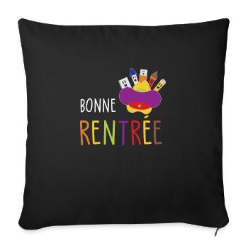 bonne rentrée / humour rentrée des classes - Housse de coussin décorative 45 x 45 cm - noir - Devant