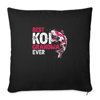 Best KOI Grandma Ever Cool Vintage Koi Lover - Sofa pillowcase 17,3'' x 17,3'' (45 x 45 cm) - black - Front