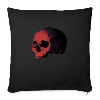 CRÂNE ROUGE - Housse de coussin décorative 45 x 45 cm - noir - Devant