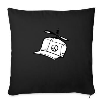 Cap "Peace" - Sofakissenbezug 45 x 45 cm - Schwarz - Vorne